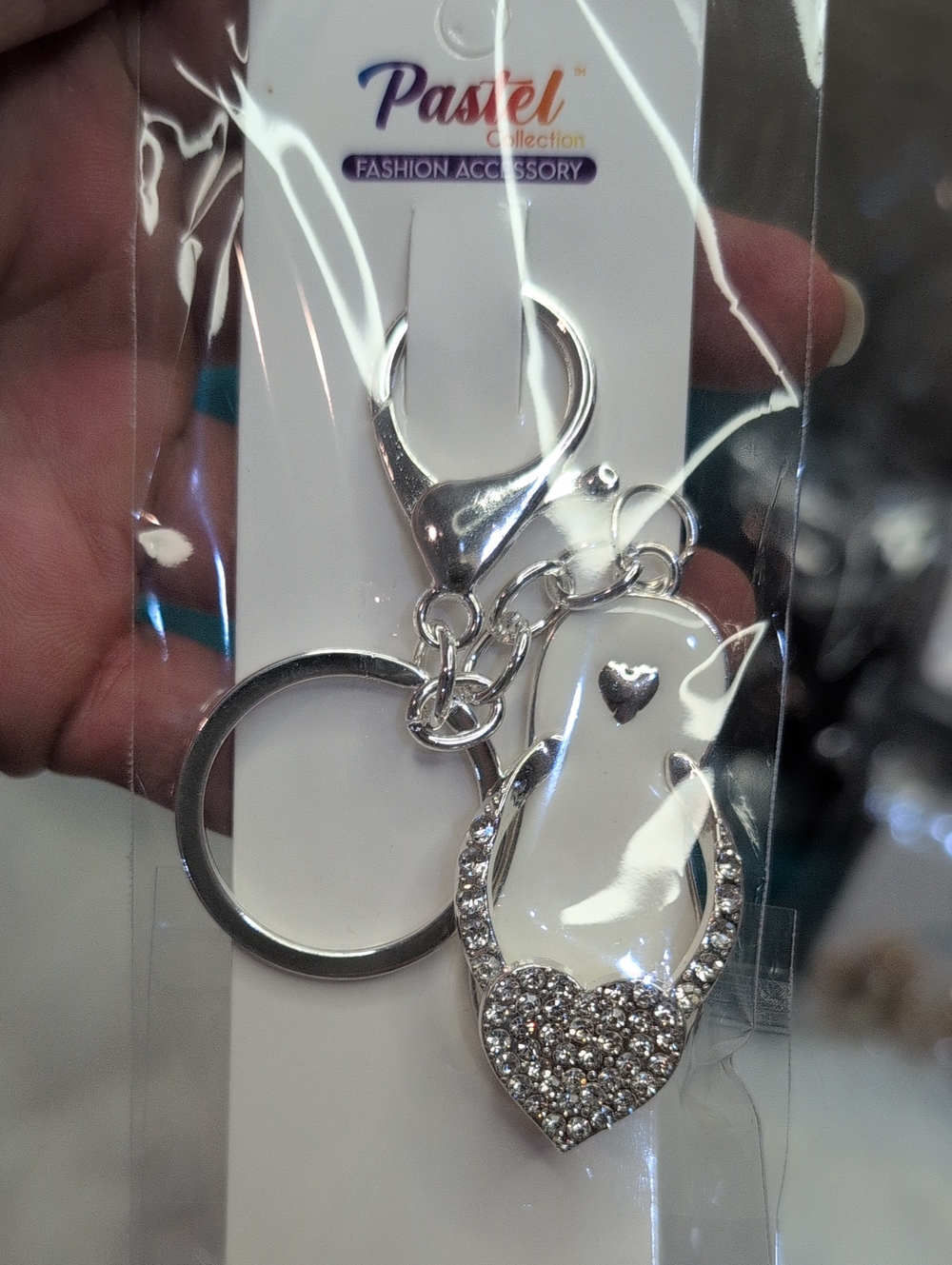 Silver Flip-Flop Heart Keychain